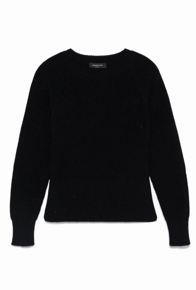 Ribbed Knit Sweater With Fitted Silhouette Winter Wear Essentials All-Day Wear