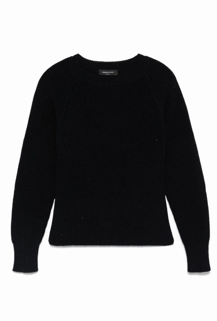 Ribbed Knit Sweater With Fitted Silhouette Outdoor Style