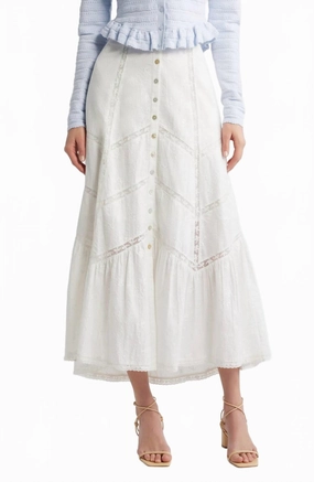 Ritson Cotton Midi Skirt In White music concert