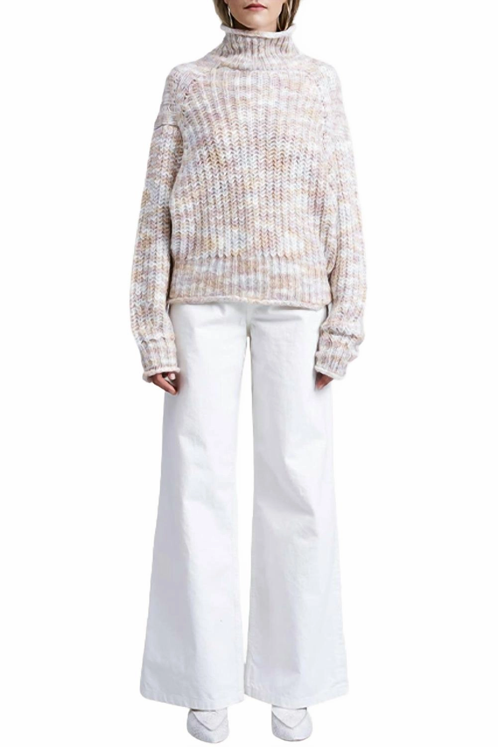 Winter-Ready Fashion Roade Rolled Neck Knit Sweater In Multi