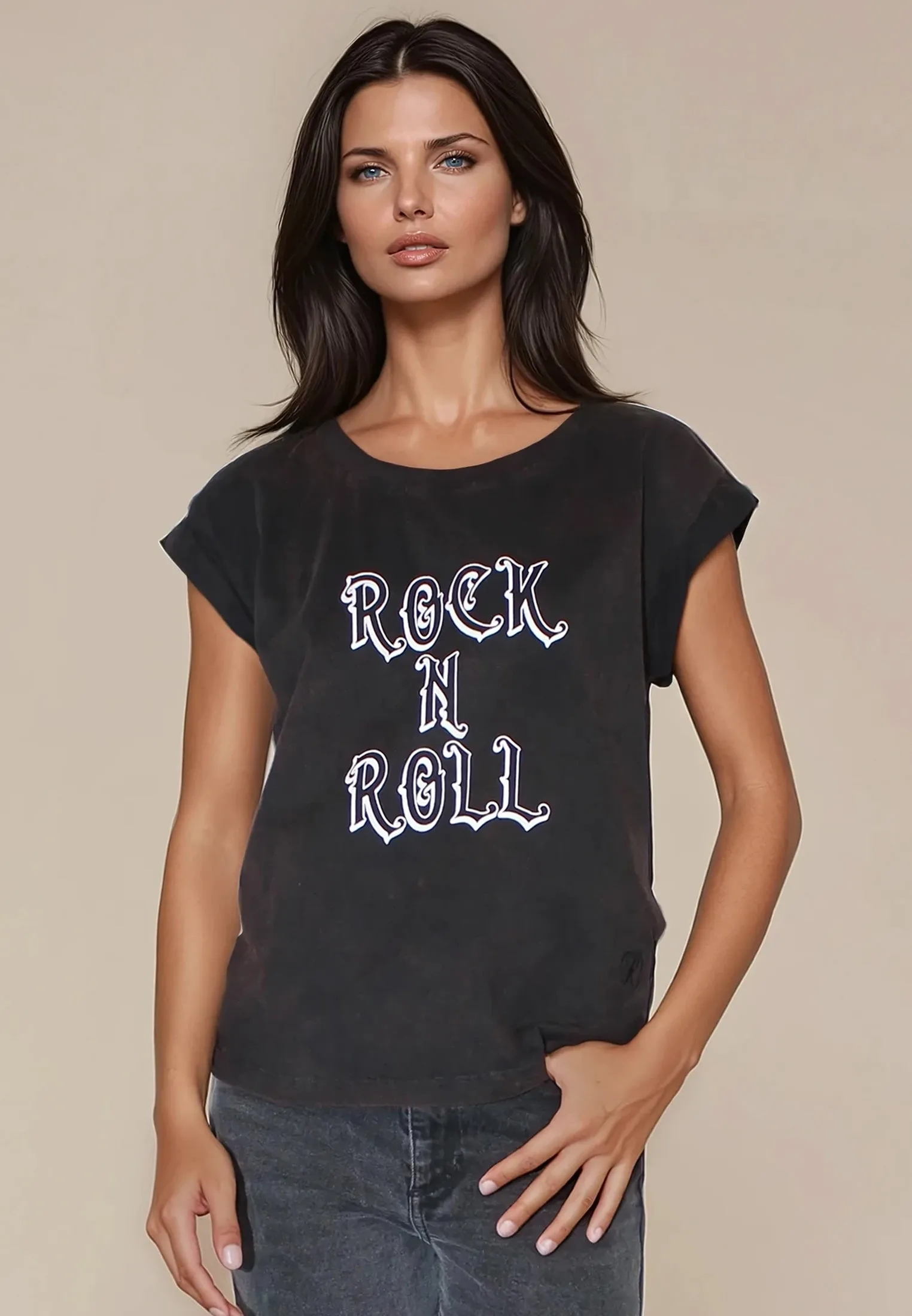 Stylish Fit ROLLED CAP SLEEVE CHOCOLATE RUST