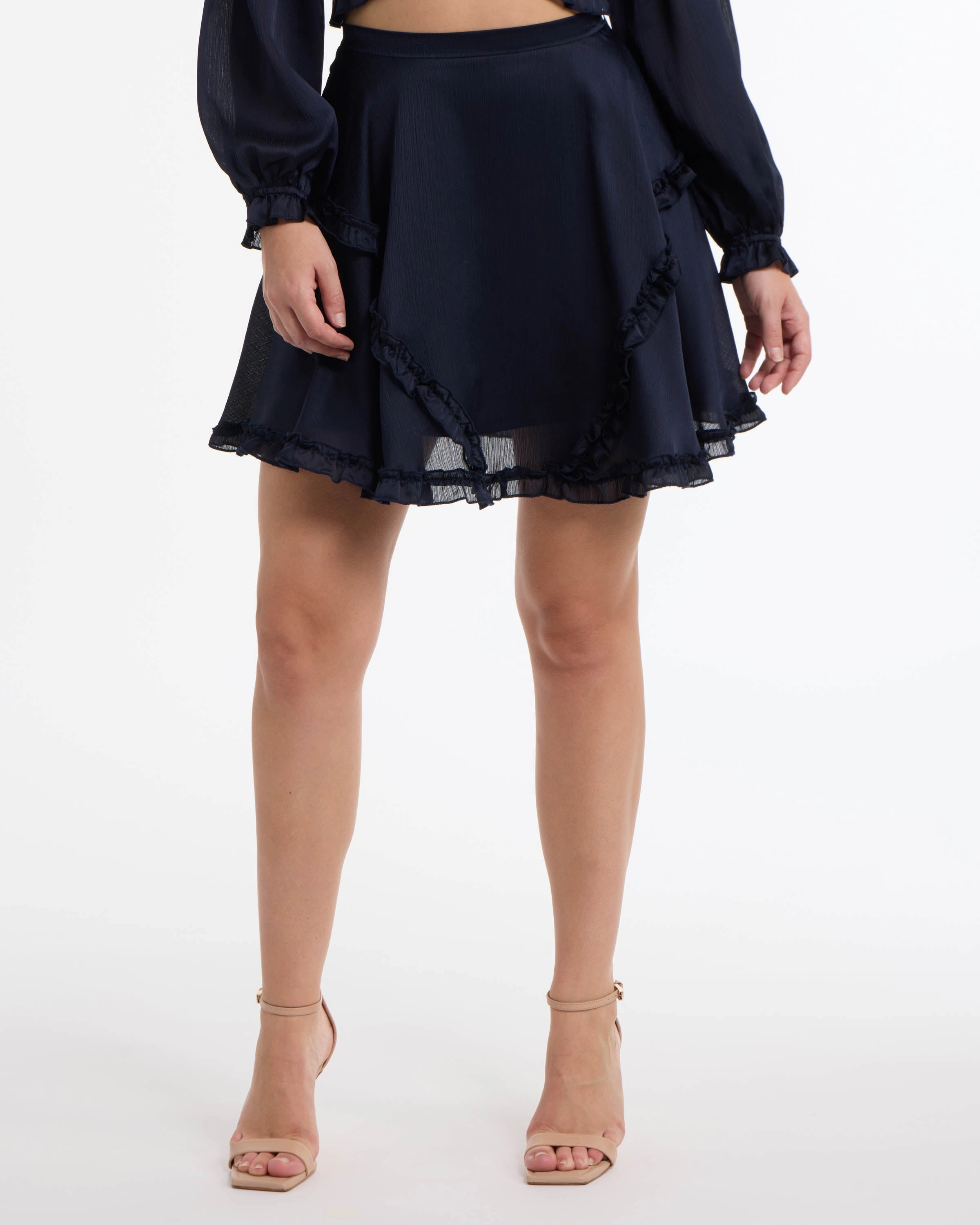 Fashion Collab Bebe Women's Yoryu Ruffle Skirt