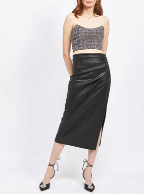 Relaxed Mood Sloane Midi Skirt In Black
