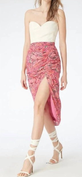 All Day Comfort Flat Lay Collar Rory Skirt In Dahlia Floral Print