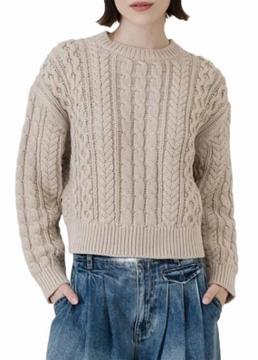 Winter Layering Stylish Knit Rory Sweater In Light Beige