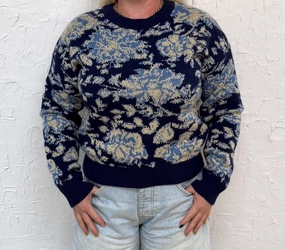 Classic Knitwear Rosetta Sweater In Navy