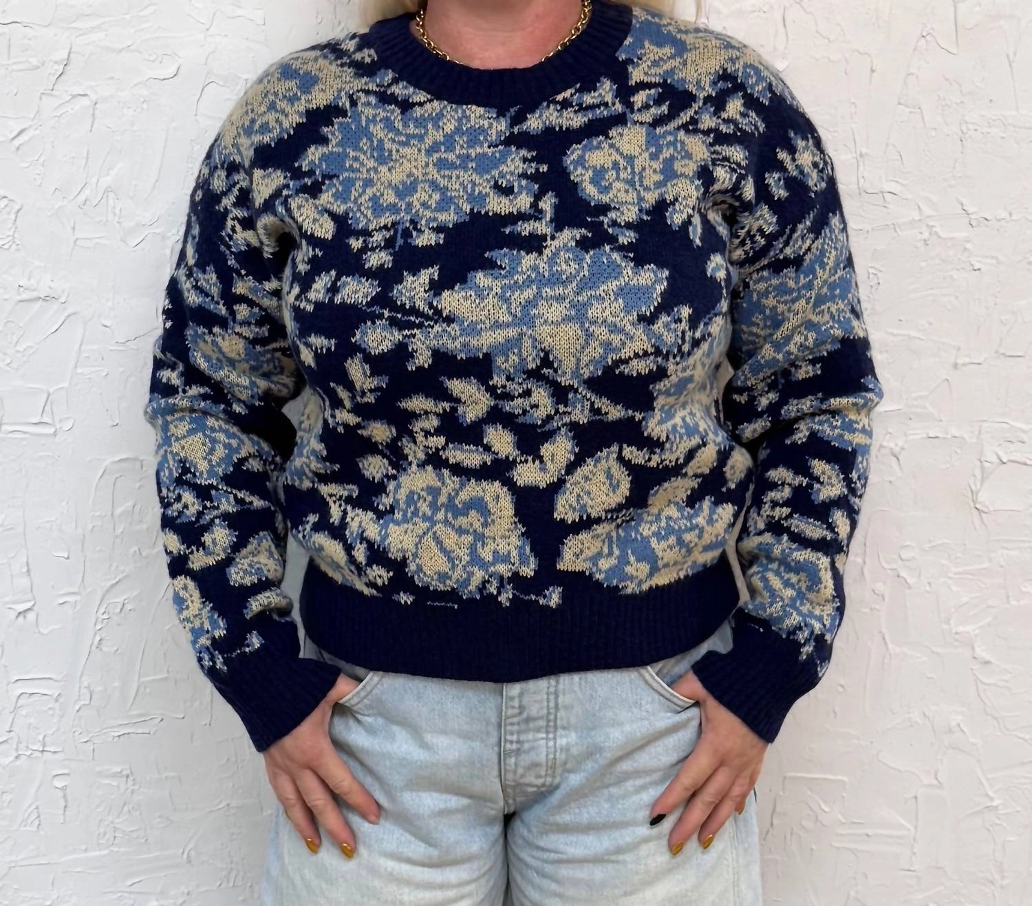 Rosetta Sweater In Navy Snuggly Comfort
