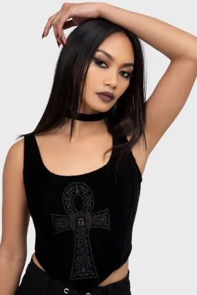 Stretch Fabric Grimwhisper Corset Top