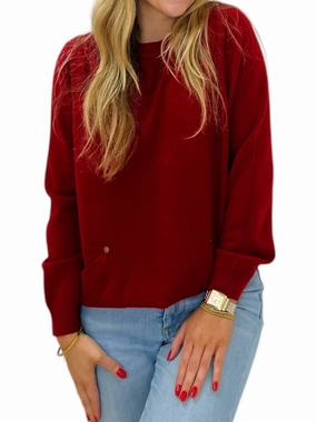 Cozy and Soft Ruby Sweater In Red