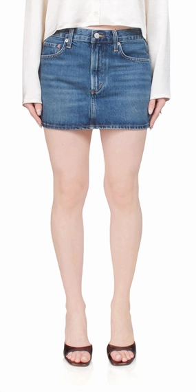 Alek Denim Mini Skirt In Dwell City Look Organic Cotton