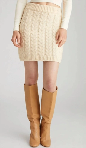 Kali Cable Mini Skirt In Cream Date night