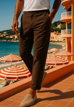 Travel Style Clean Lines SAINT-TROPEZ LIGHTWEIGHT HOLIDAY CHINOS CHOCOLATE