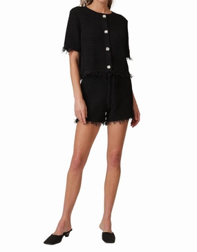 Winter Essential Comfortable fit Sancia Button Down Sweater In Black