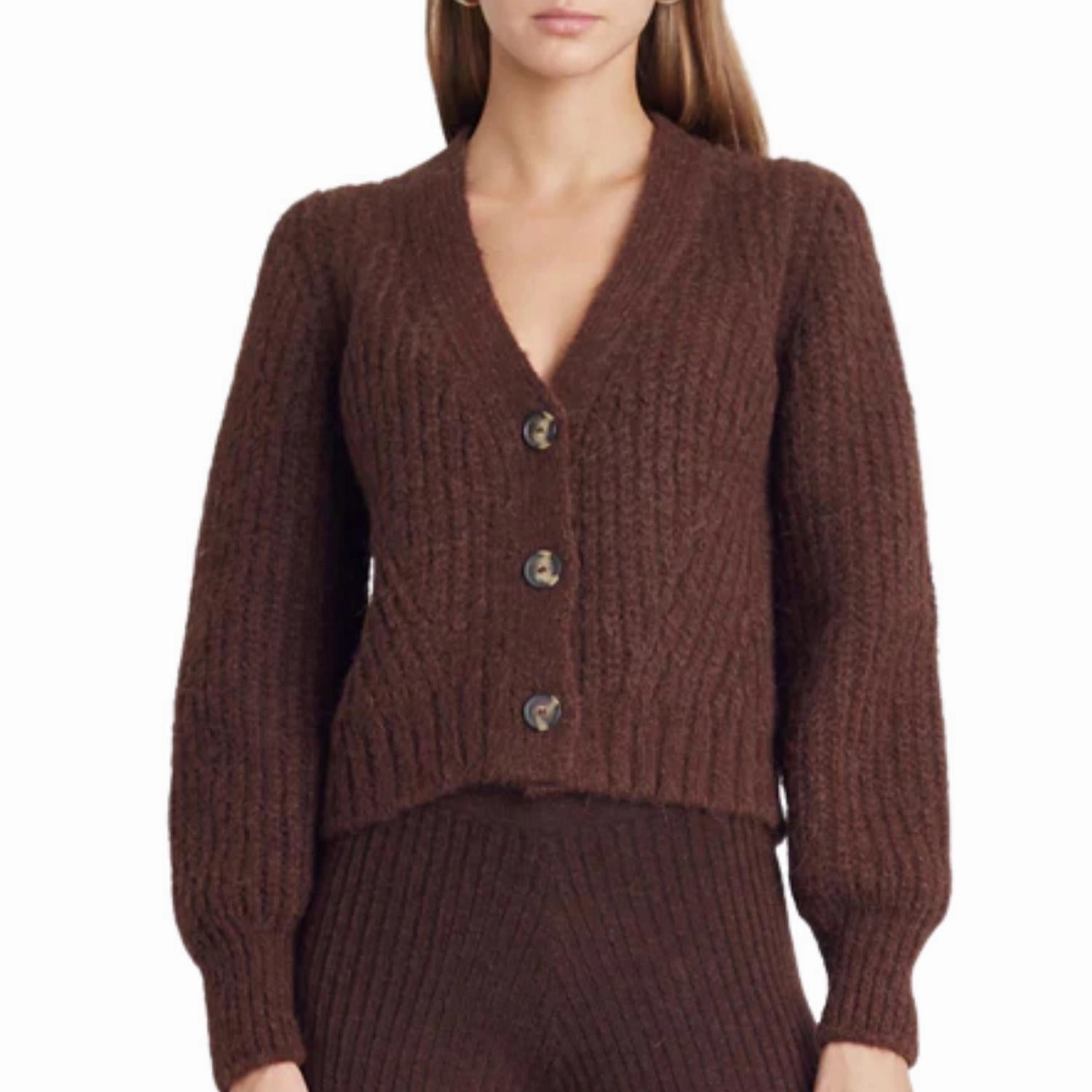 Sara Cardi In Cocoa Eco Friendly Knitwear