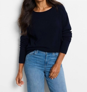 Seamed Up Sweater In Indigo Breathable Design