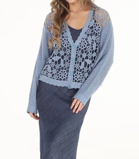 Women's Cardigan In Petrol Cold Weather Wear Essential Knit Style