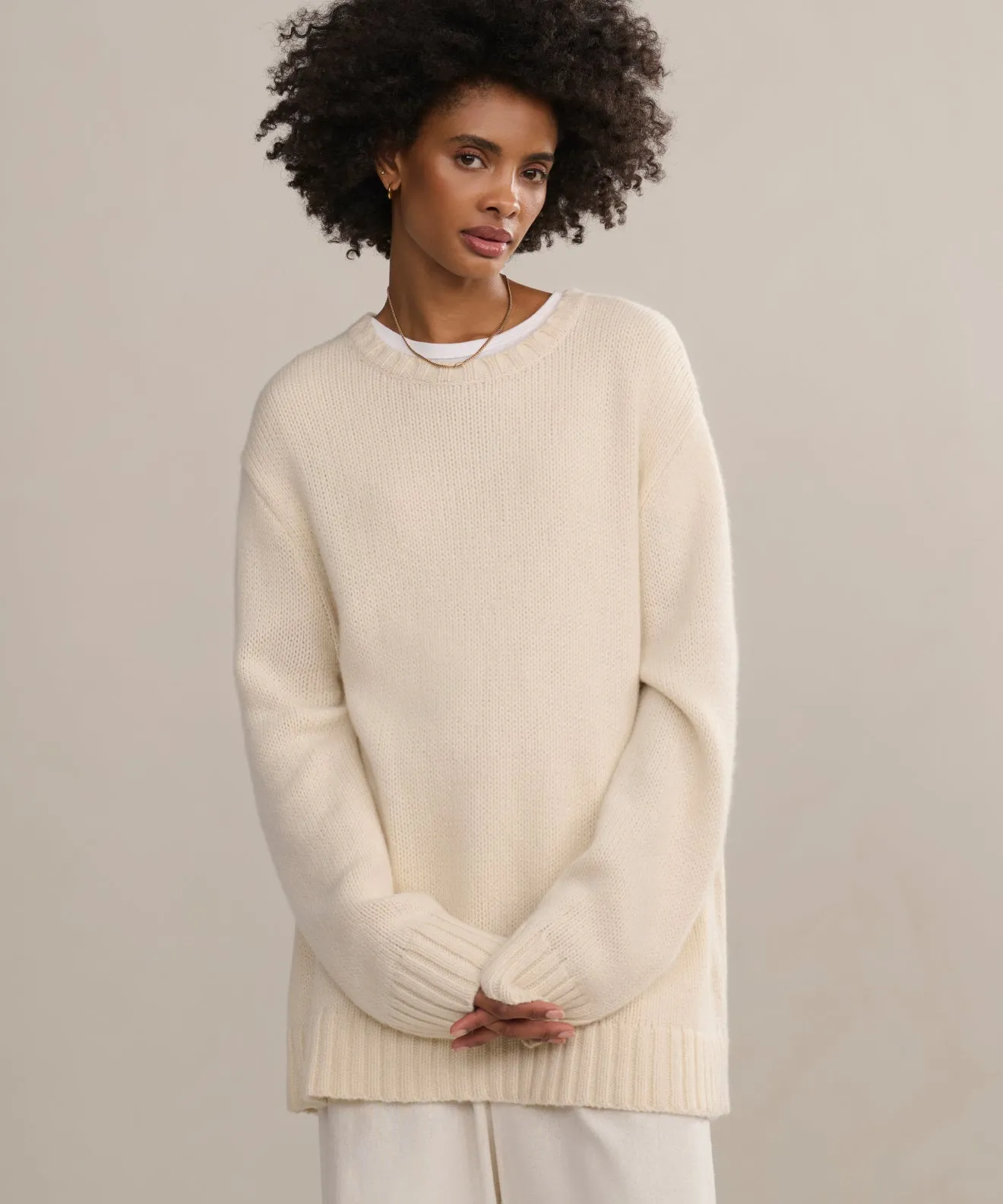 Eco Conscious Manufacturing Cashmere Amelia Crewneck