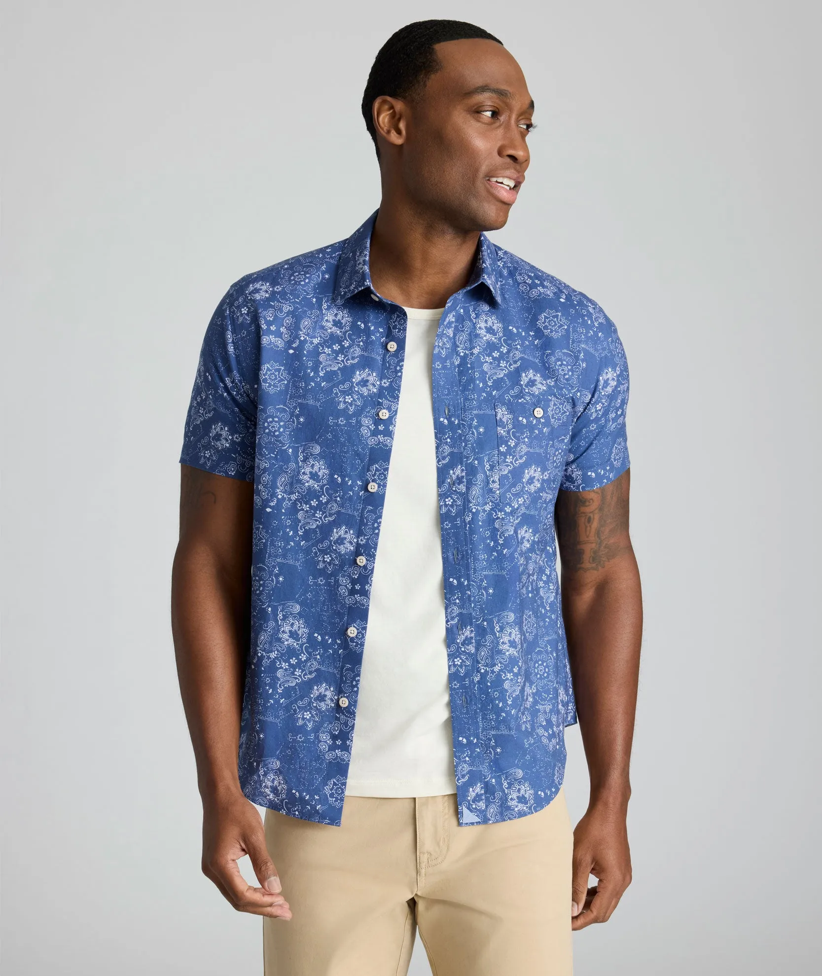 Summerweight Short-Sleeve Monroe Shirt Travel-friendly Anti Pilling Treatment