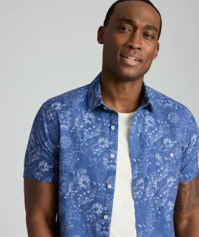 Tagless Labeling Sheer Panel Summerweight Short-Sleeve Monroe Shirt