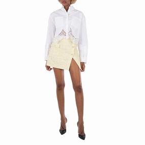 Self Portrait Belted Boucle Miniskirt, Brand Size 12 (US Size 8) Quilted Texture Simple Fashion