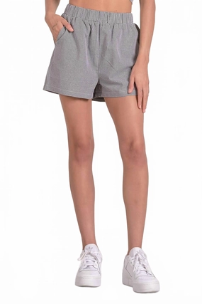 Dari Short In Black Seersucker Easy Fit Balanced Design