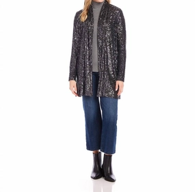 Sequin Duster In Smoke Elegant Comfort