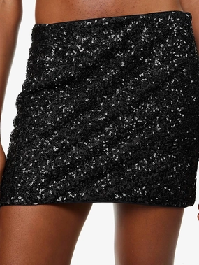 City Ready Sequin Mini Skirt In Black