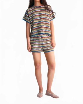 Serifos Crochet Top In Blue Simple Chic