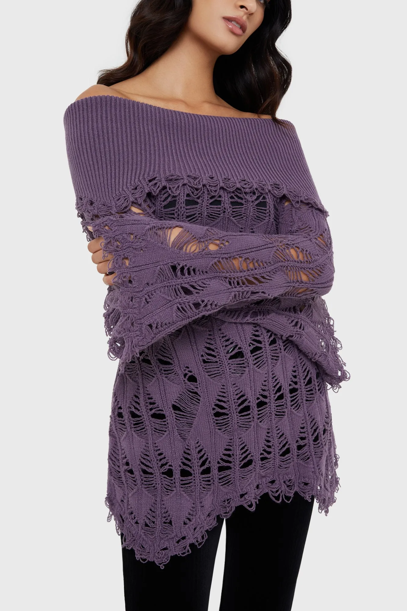 Shadow Wine Sweater [PURPLE] Fresh Look Odor Resistant Blend