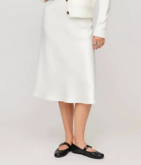 Mall Brand Look Mia Bias Skirt In Creaam