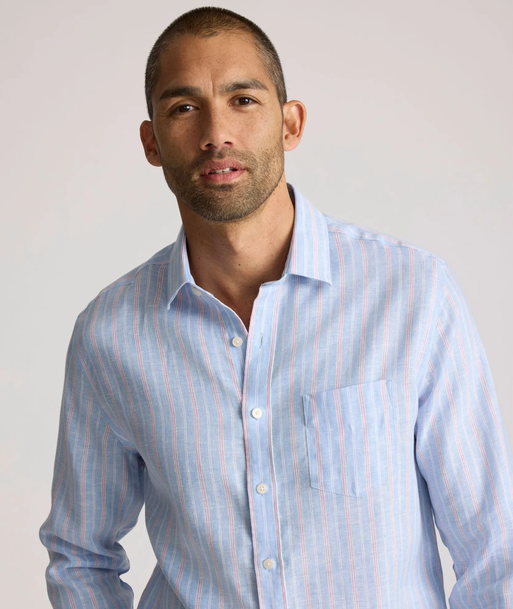 Wrinkle-Resistant Linen Boyd Shirt BBQ Party