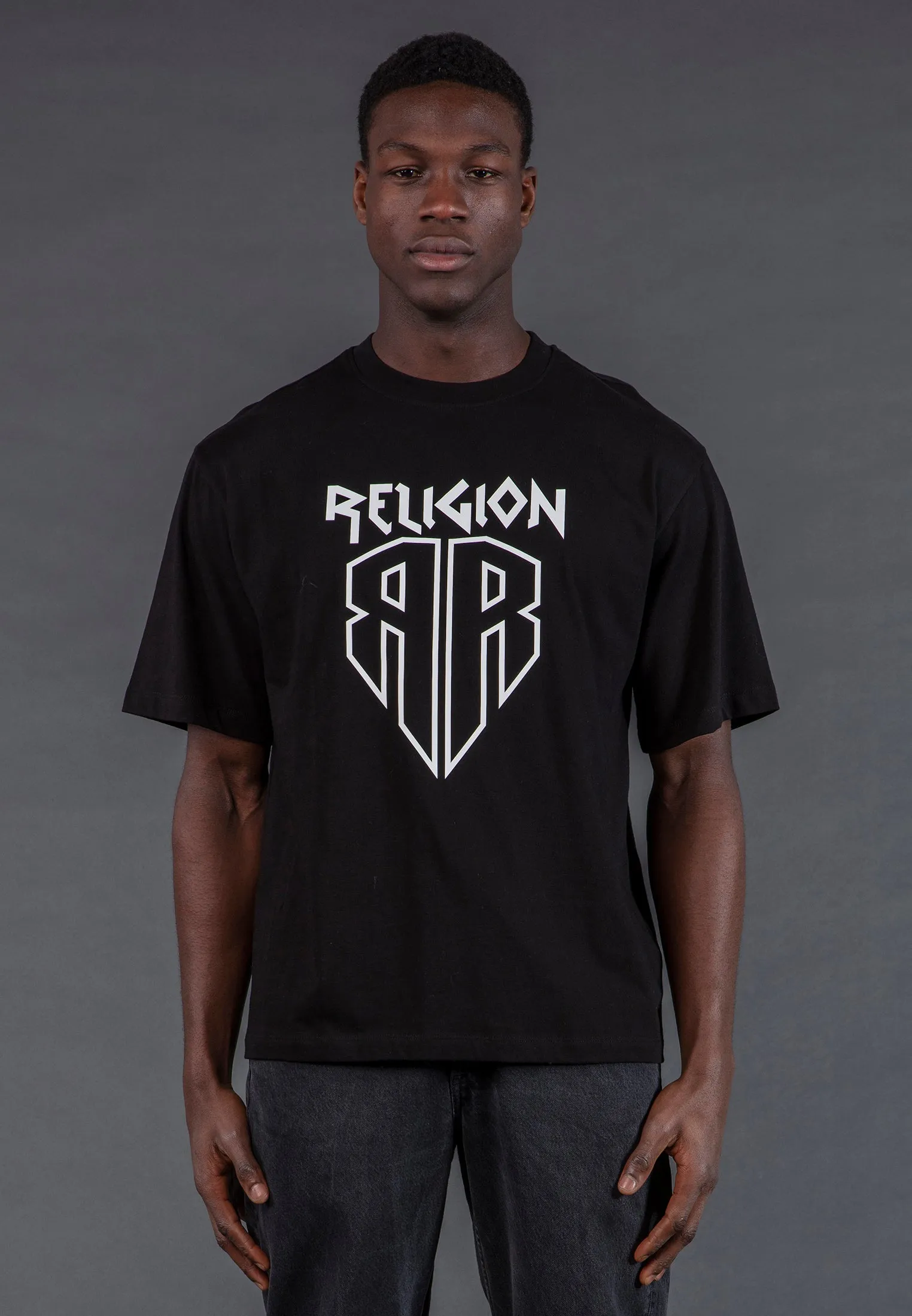 SHIELD T-SHIRT BLACK Athletic Wear VintageWashEffect