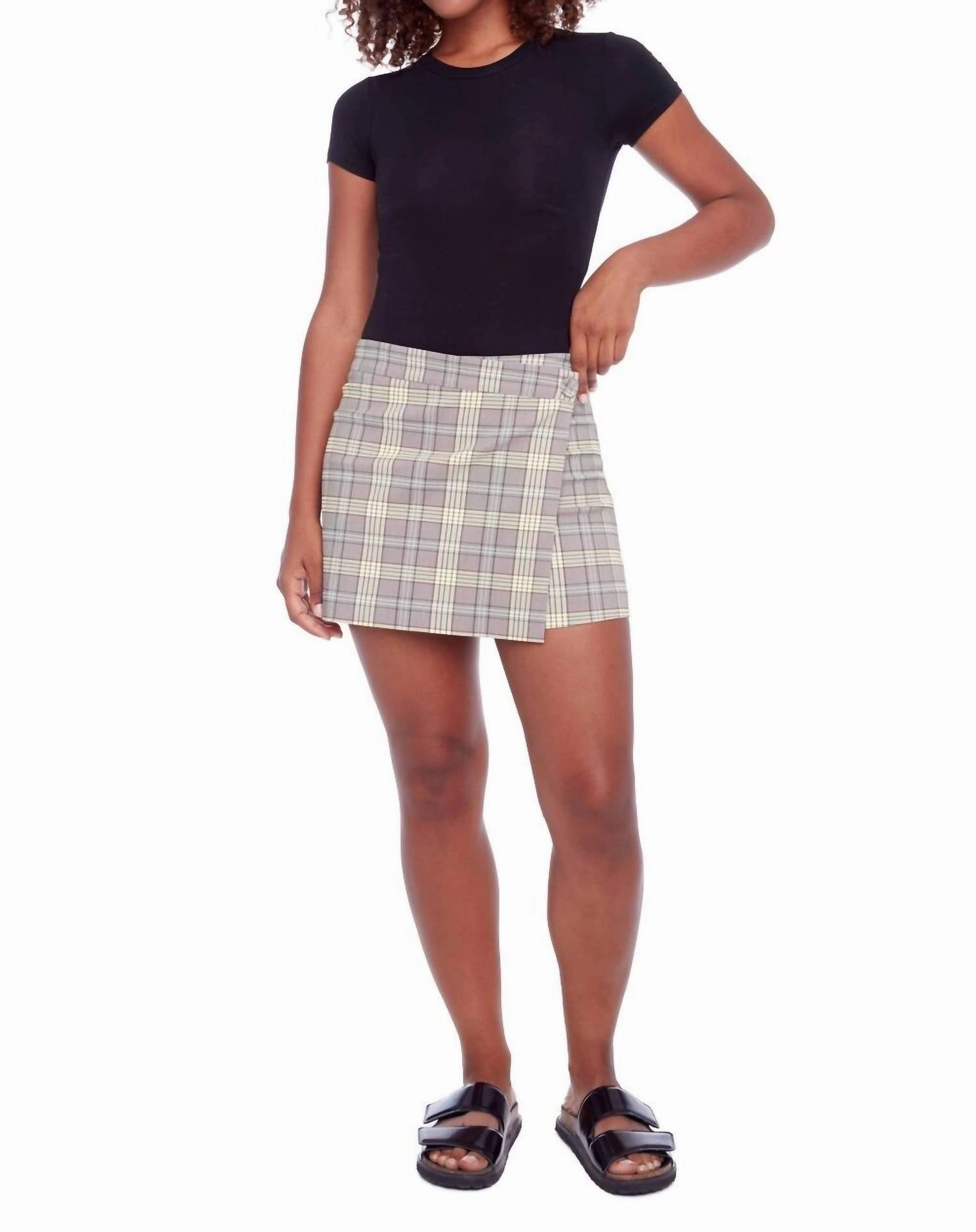 Ultra Soft Touch Shira Plaid Skort In Boomer Plaid