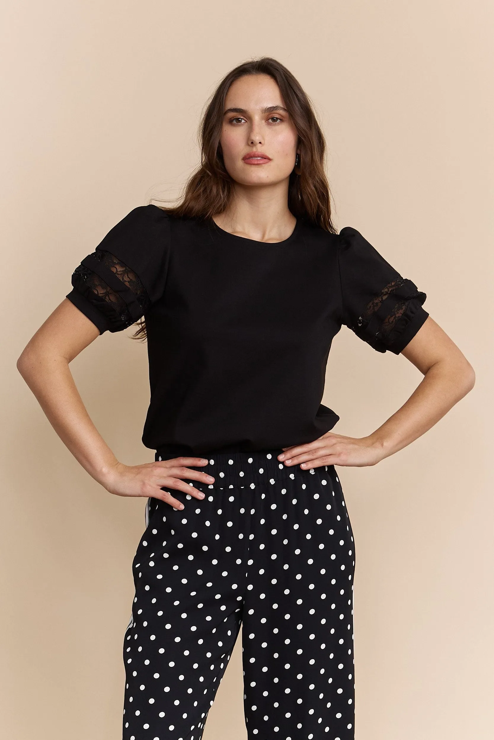 Seasonal Comfort Style Short sleeve top with mesh insert