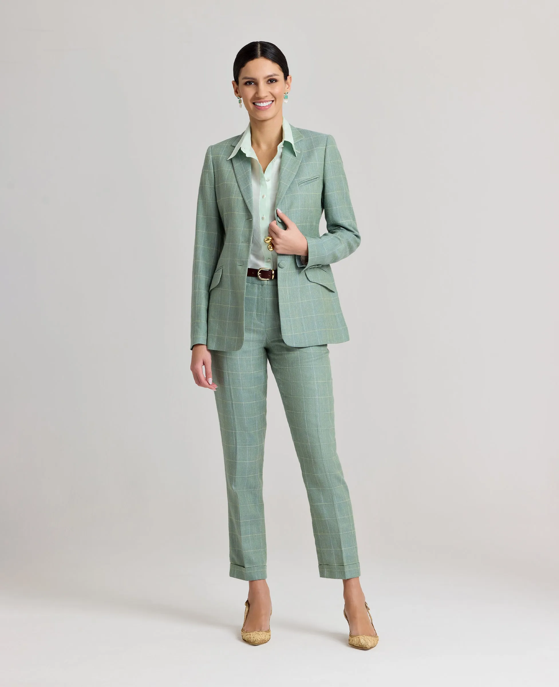 Jackie Check Jacket Layer Essential Piece Easy Care Finish