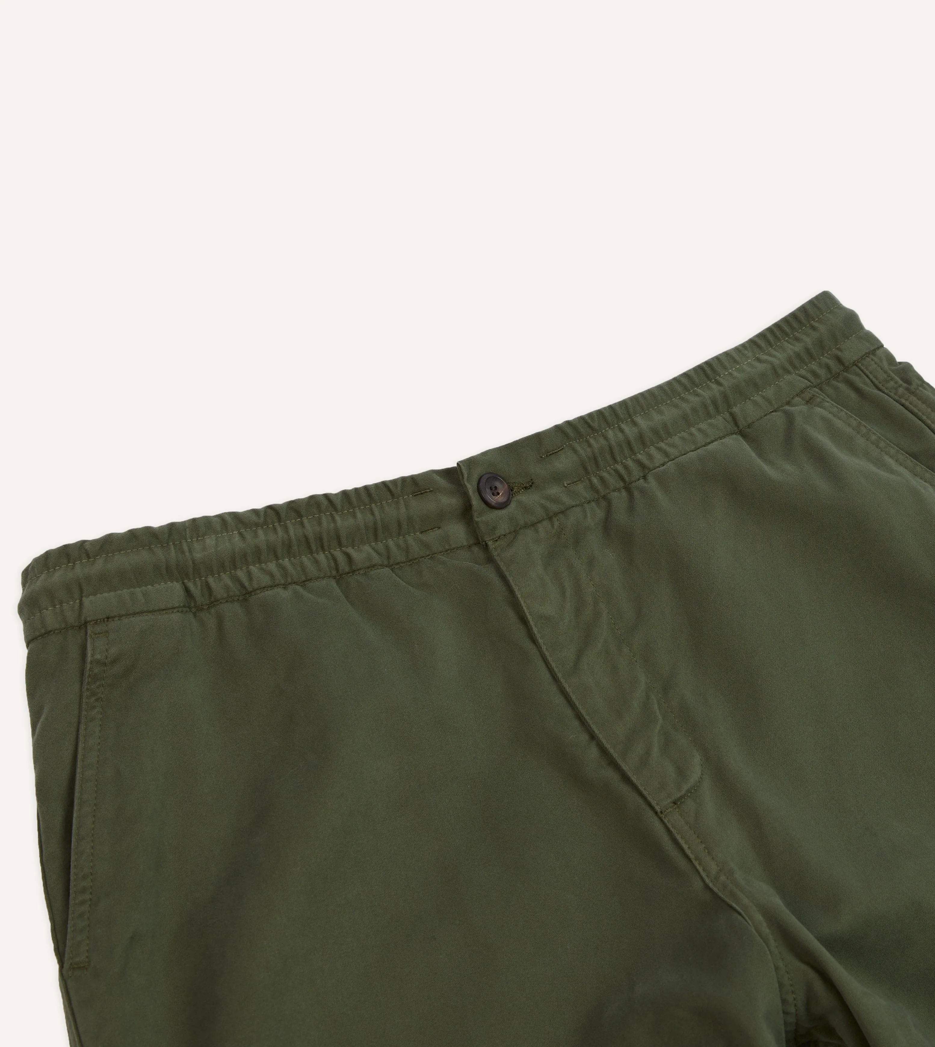 Olive Cotton Drawstring Trousers Chilly Weather Comfort