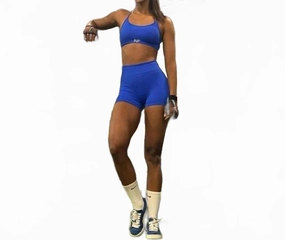 Sienna V Back Shorts In Blue Port Pocket Design cool tones