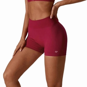 Recycled Elastic Trim Flex Waist System Sienna V Back Shorts In Red