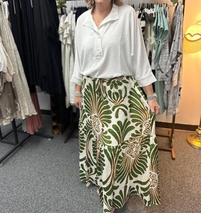 Asymmetrical Cut Emily Skirt In Olive