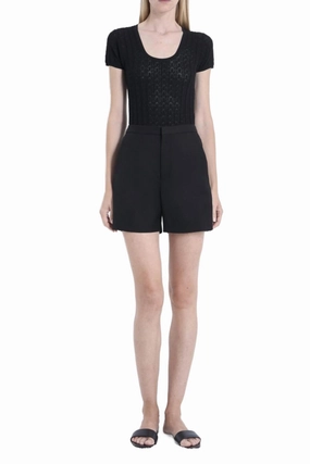 Simai Tailored Mini Short In Black Tactile Feedback Loops