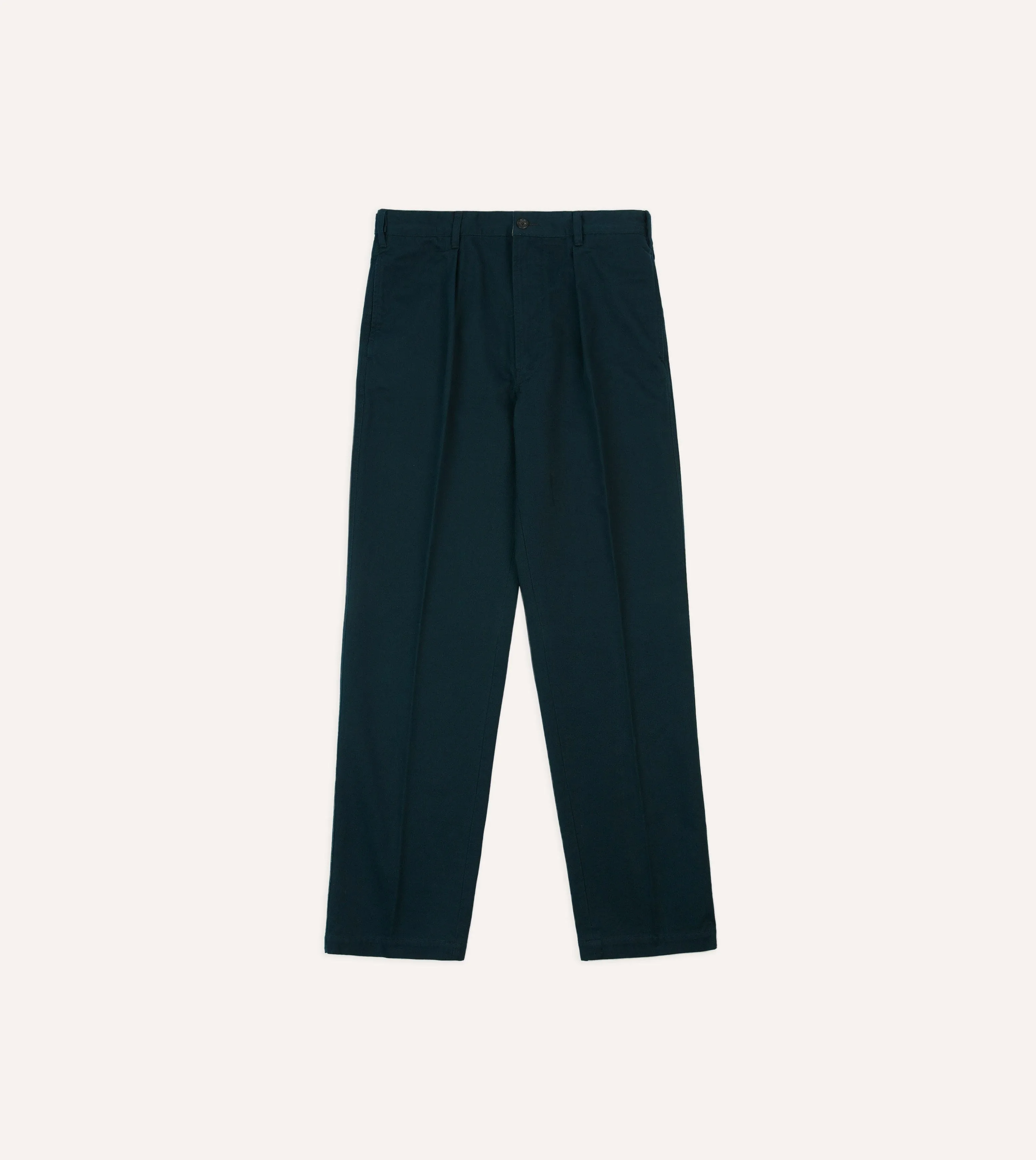 Navy Vintage Wash Cotton Games Trousers High Rise