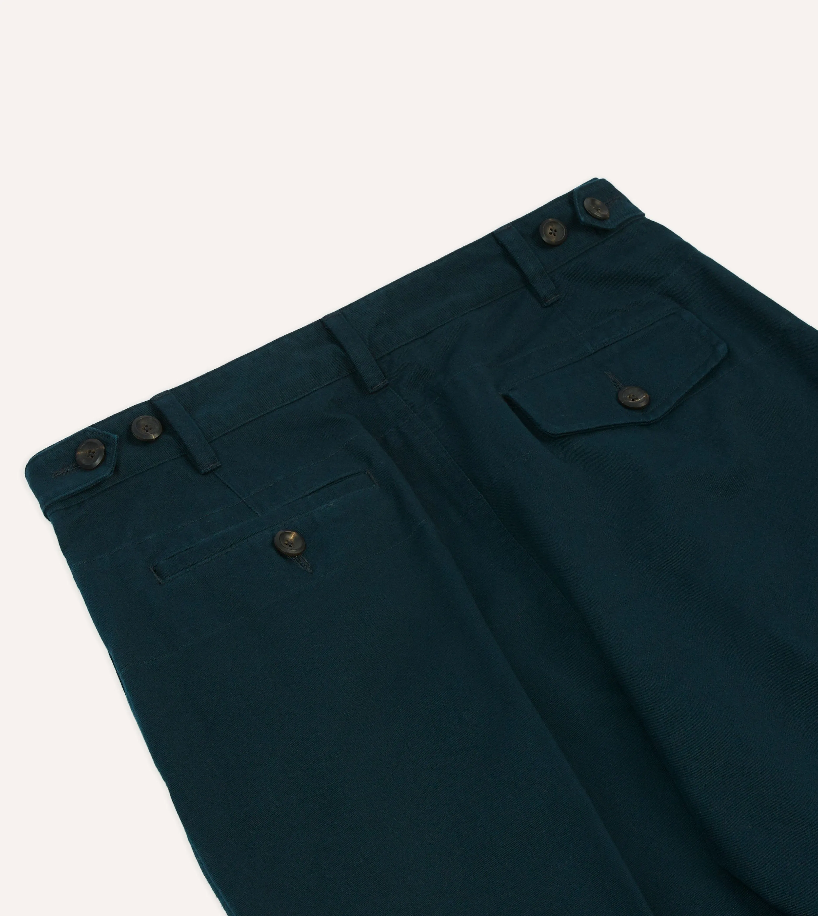 Navy Vintage Wash Cotton Games Trousers Casual Fit