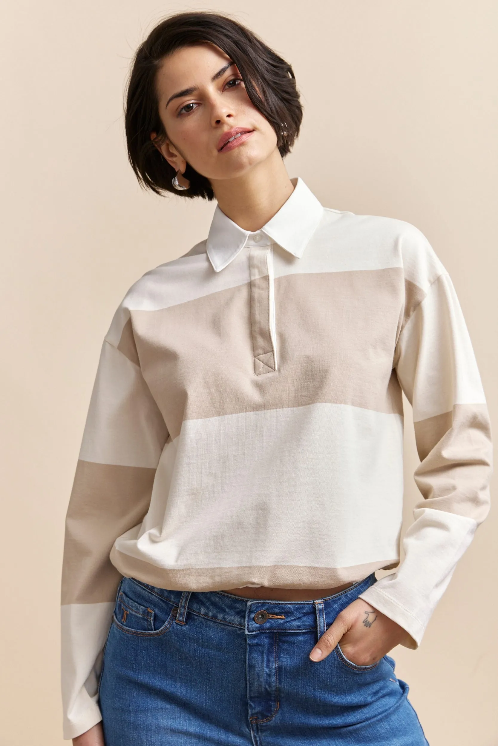 Striped rugby top Chilly Comfort Wear Colorfast Dye