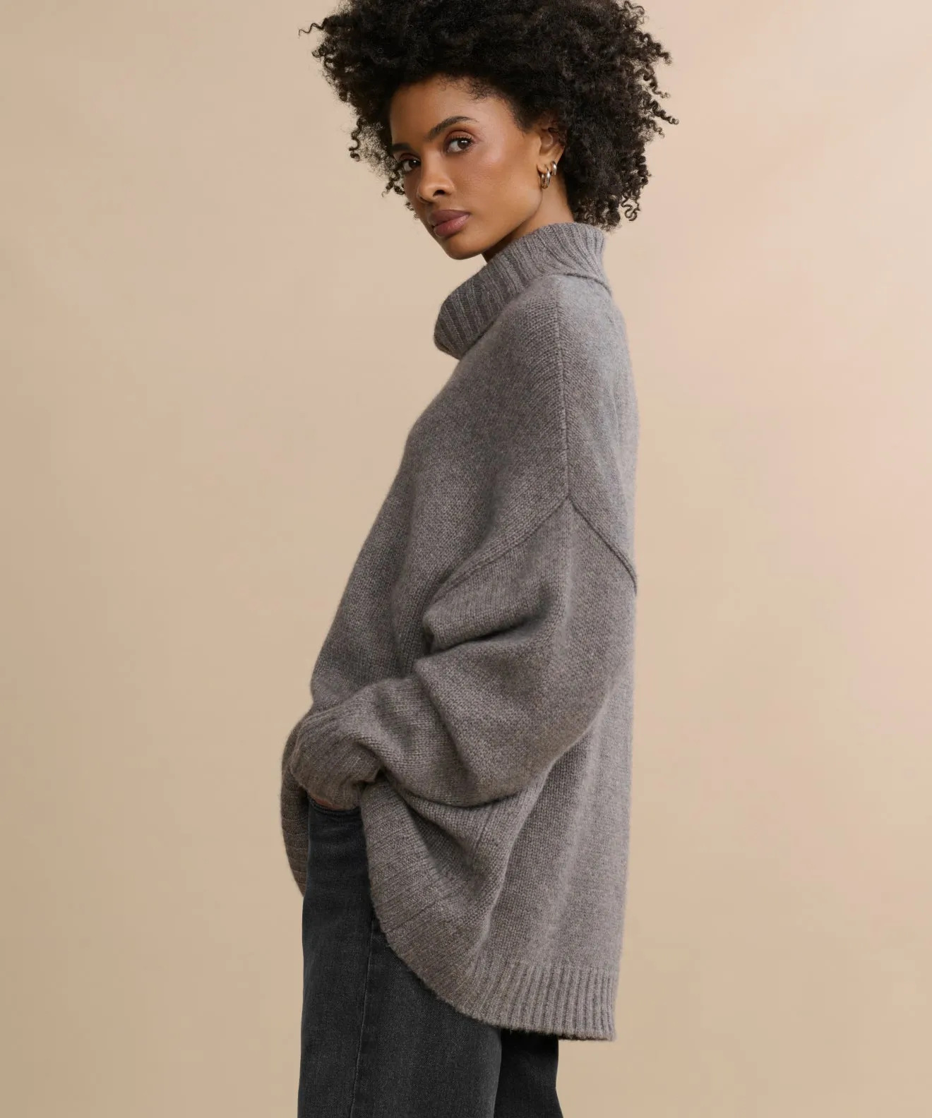 Cashmere Porter Turtleneck Durable Weave Textured Weave