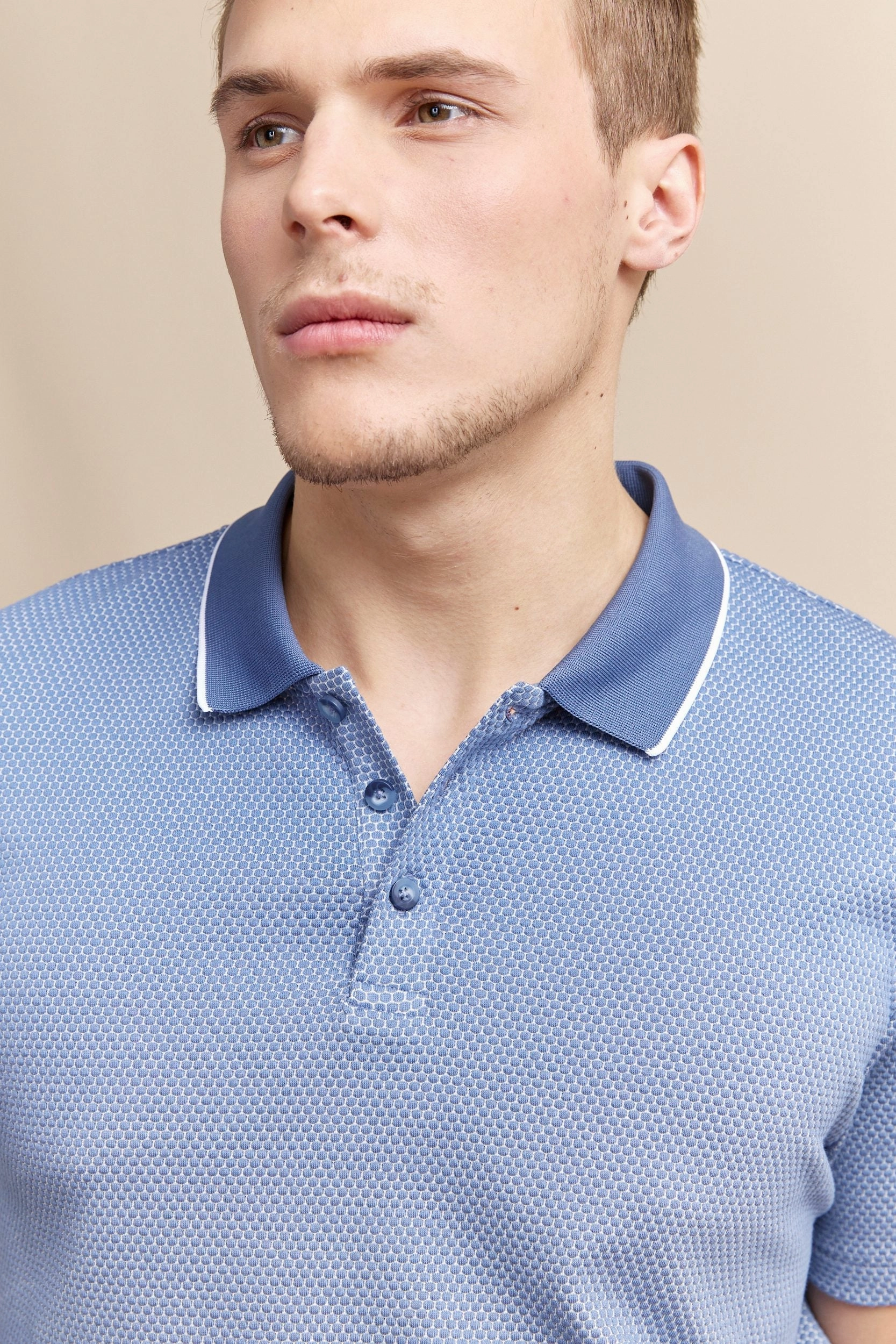 Classic Layer Jacquard polo with rib detail
