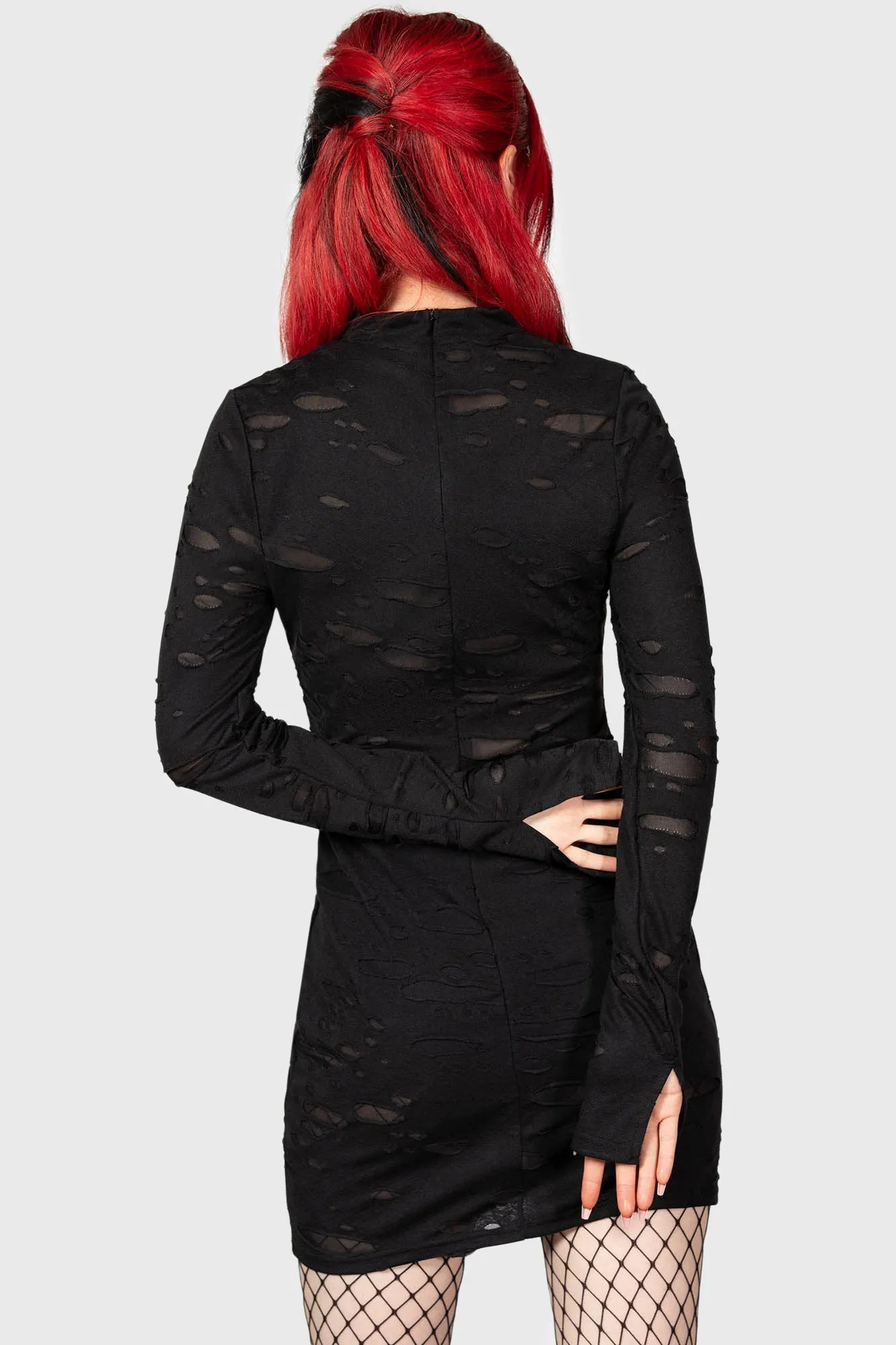 Open-back Sinners Glimmer Long Sleeve Dress