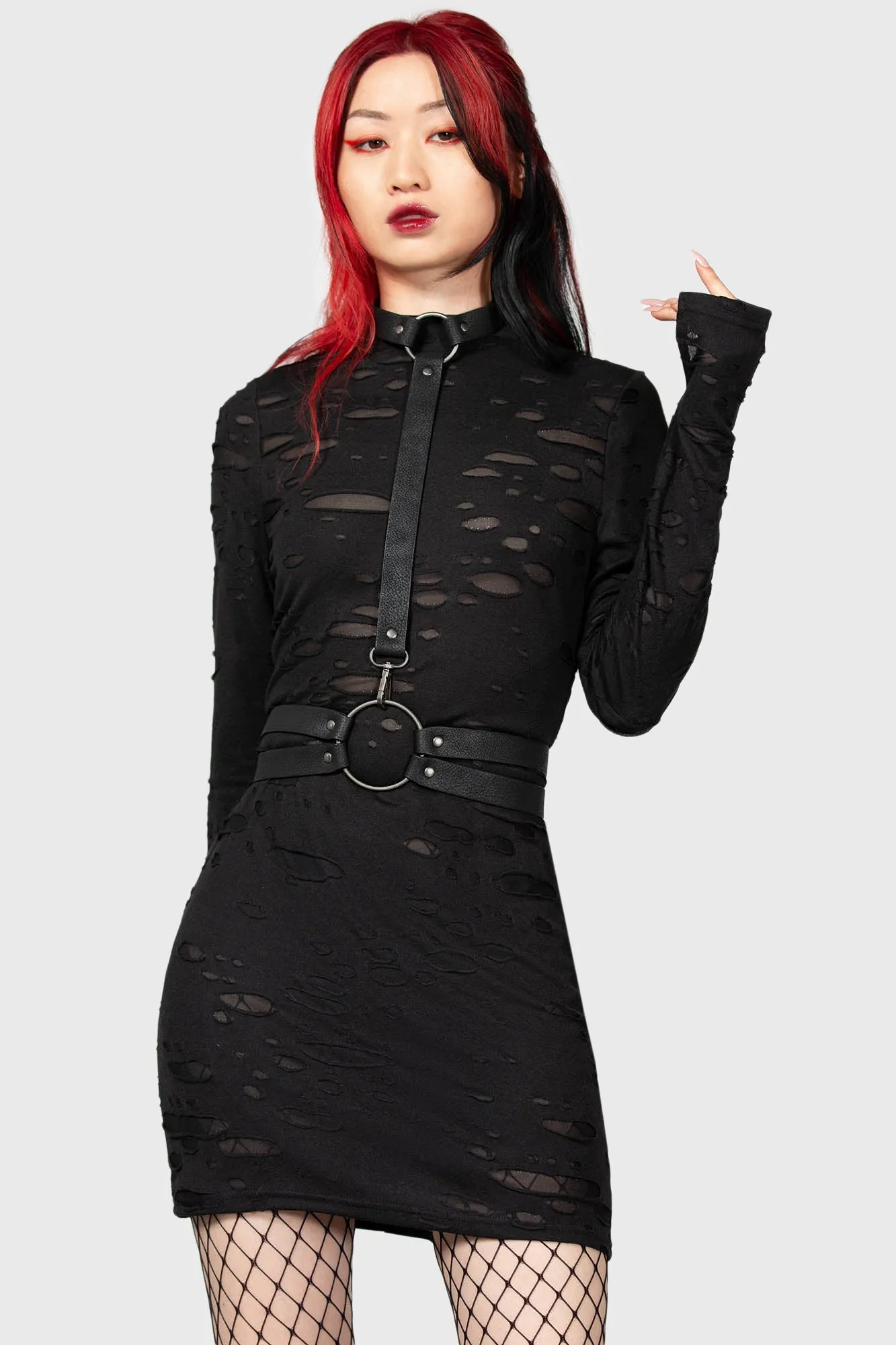 Sinners Glimmer Long Sleeve Dress Flare Breeze