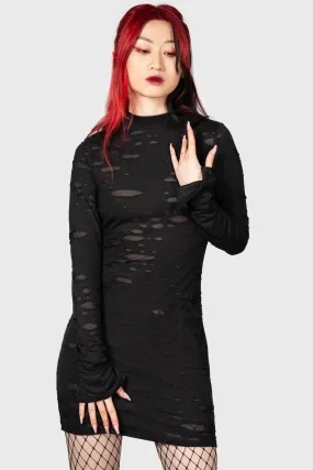 Summer Ease Adjustable Straps Sinners Glimmer Long Sleeve Dress