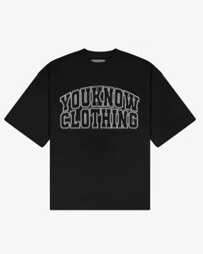Curved Hem Varsity Tee | Black