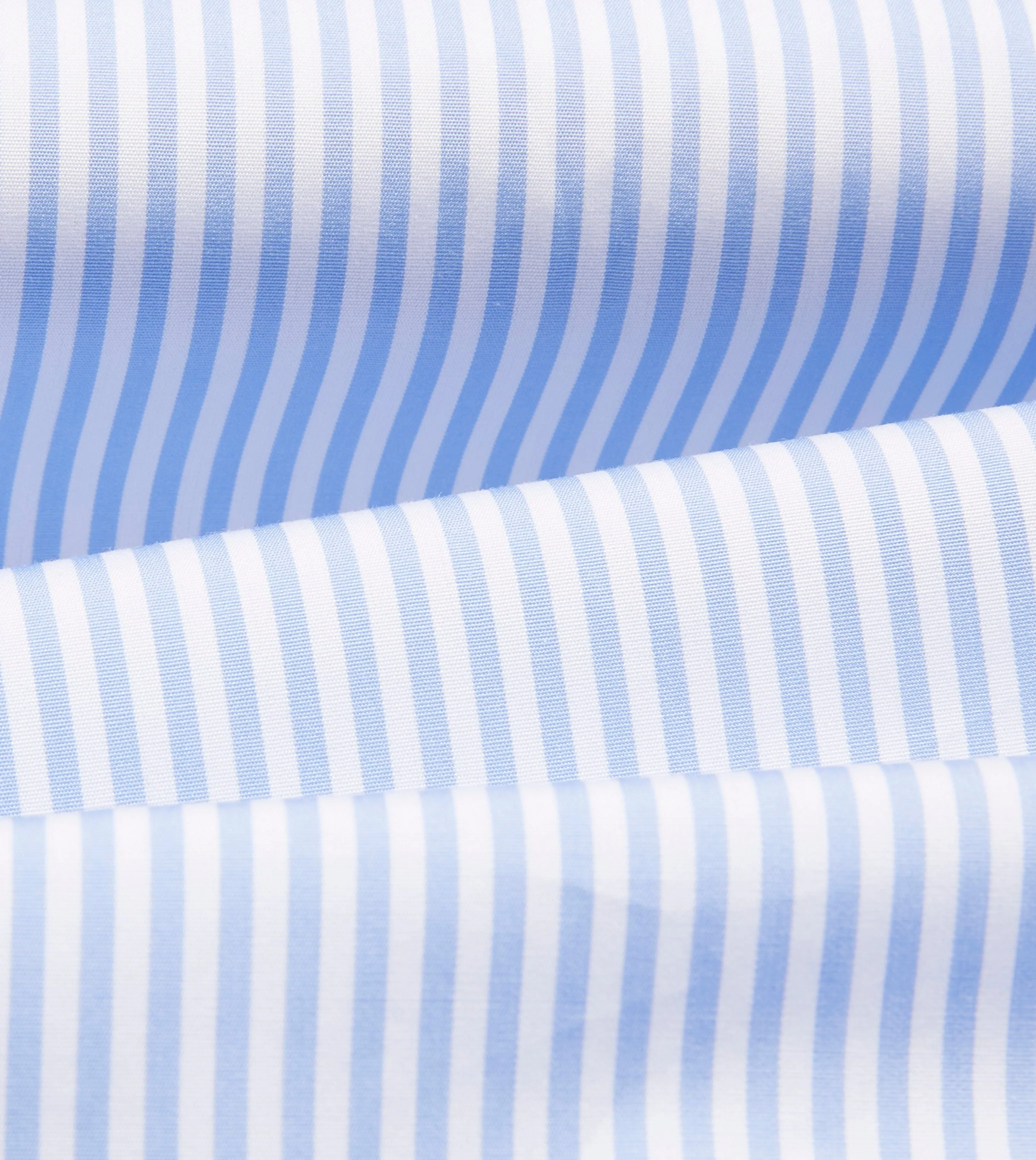Sky Blue and White Bengal Stripe Spread Collar Cotton Poplin Shirt Wardrobe Essential Tropical theme